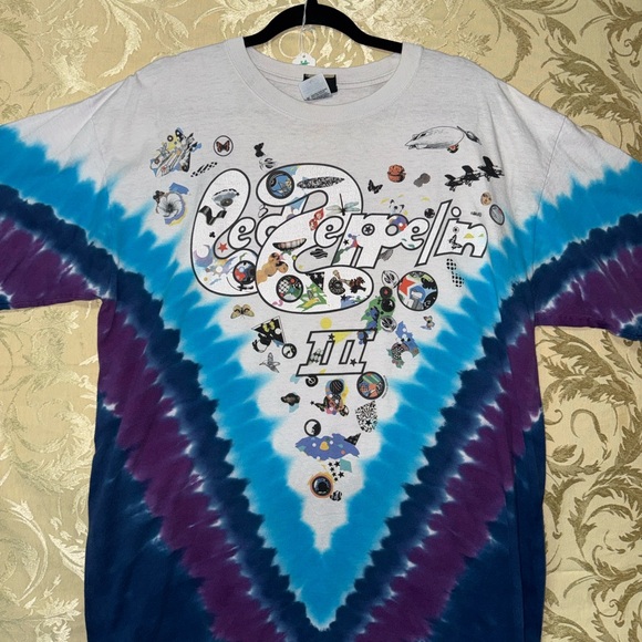 Liquid Blue Led Zeppelin Cotton T-Shirt - Picture 1 of 5